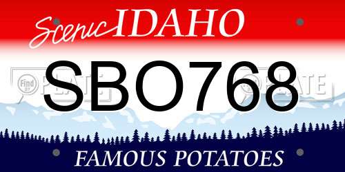 SBO768 Idaho License Plate