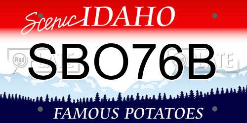 SBO76B Idaho License Plate