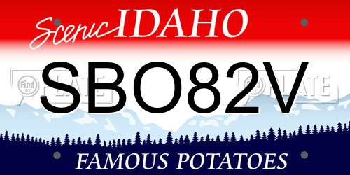 SBO82V Idaho License Plate
