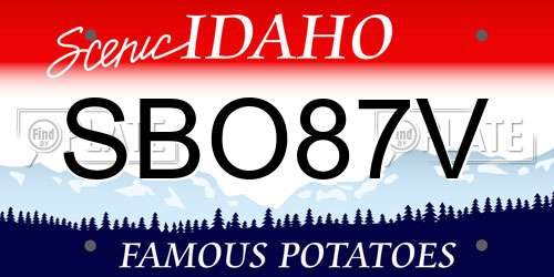 SBO87V Idaho License Plate