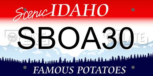 SBOA30 Idaho License Plate