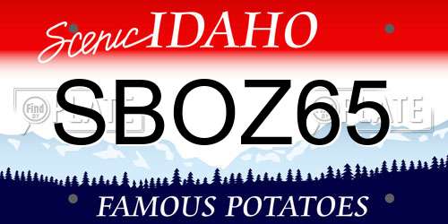 SBOZ65 Idaho License Plate