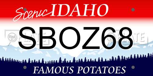 SBOZ68 Idaho License Plate