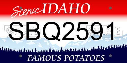 SBQ2591 Idaho License Plate