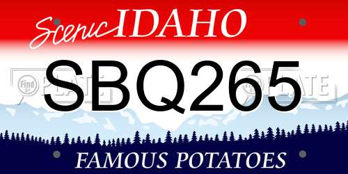 SBQ265 Idaho License Plate