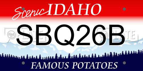 SBQ26B Idaho License Plate