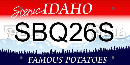 SBQ26S Idaho License Plate