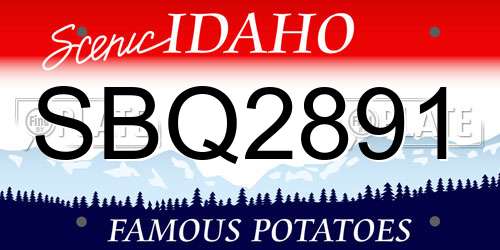 SBQ2891 Idaho License Plate