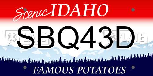 SBQ43D Idaho License Plate