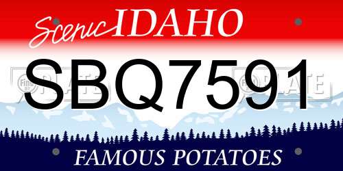 SBQ7591 Idaho License Plate