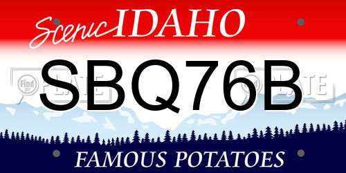 SBQ76B Idaho License Plate