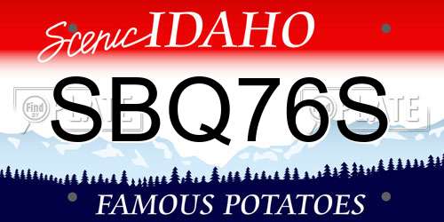 SBQ76S Idaho License Plate