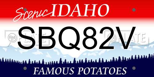 SBQ82V Idaho License Plate