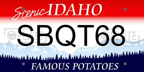 SBQT68 Idaho License Plate