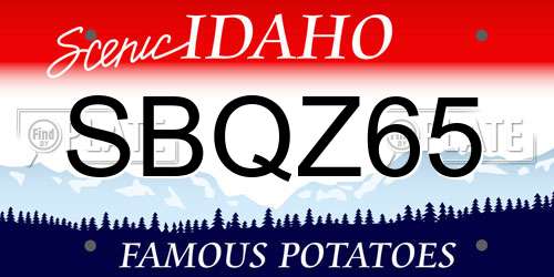 SBQZ65 Idaho License Plate
