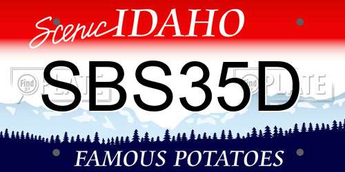 SBS35D Idaho License Plate