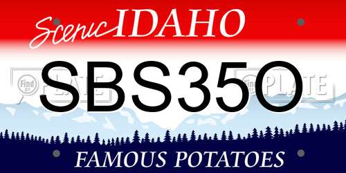 SBS35O Idaho License Plate