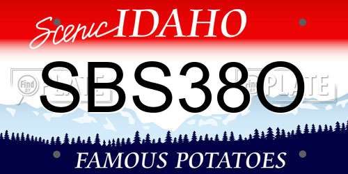 SBS38O Idaho License Plate