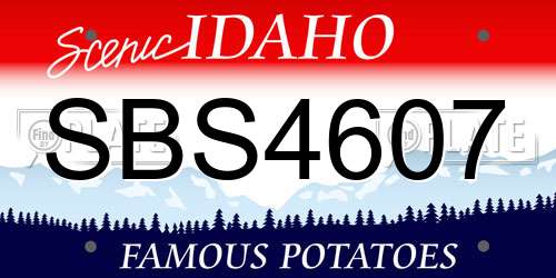 SBS4607 Idaho License Plate