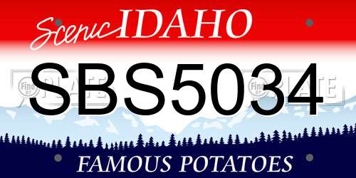 SBS5034 Idaho License Plate