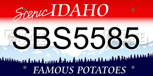 SBS5585 Idaho License Plate
