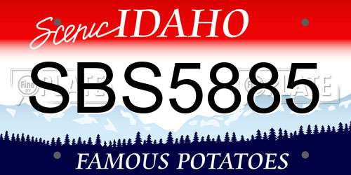 SBS5885 Idaho License Plate