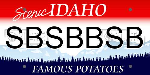 SBSBBSB Idaho License Plate