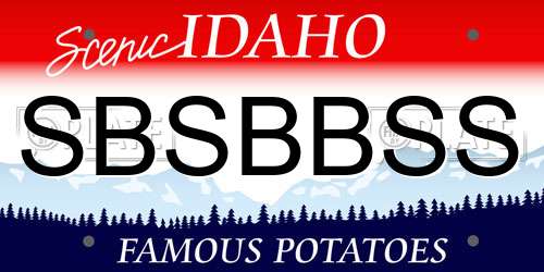 SBSBBSS Idaho License Plate