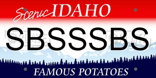 SBSSSBS Idaho License Plate