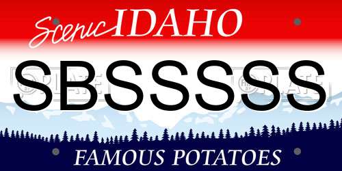 SBSSSSS Idaho License Plate