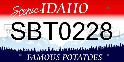 SBT0228 Idaho License Plate