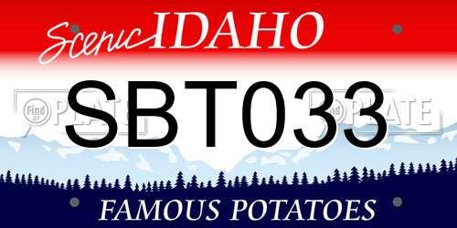 SBT033 Idaho License Plate