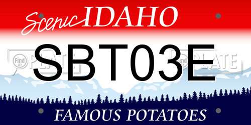 SBT03E Idaho License Plate