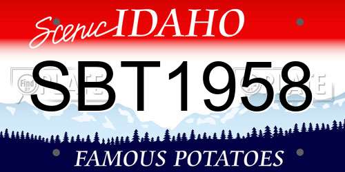 SBT1958 Idaho License Plate