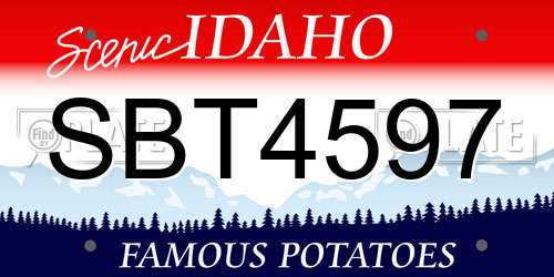 SBT4597 Idaho License Plate