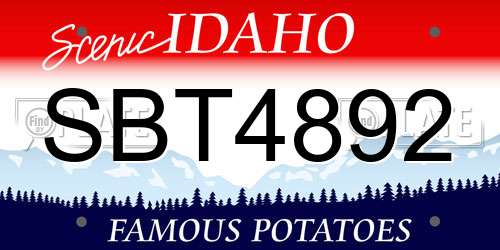 SBT4892 Idaho License Plate