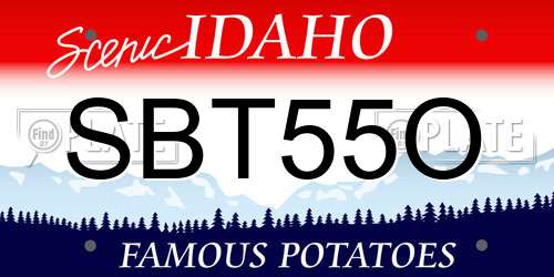SBT55O Idaho License Plate
