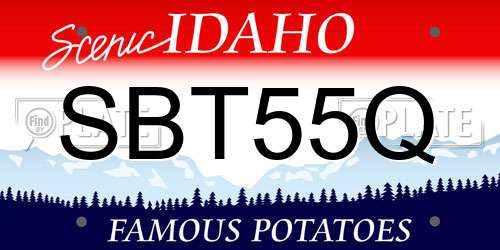 SBT55Q Idaho License Plate