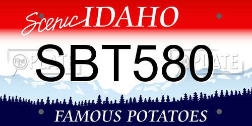 SBT580 Idaho License Plate