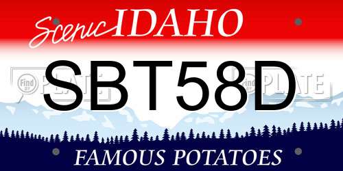 SBT58D Idaho License Plate