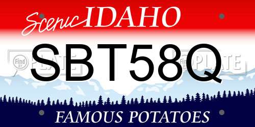 SBT58Q Idaho License Plate