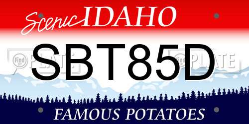 SBT85D Idaho License Plate