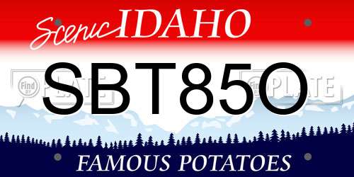SBT85O Idaho License Plate