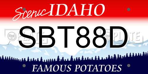 SBT88D Idaho License Plate