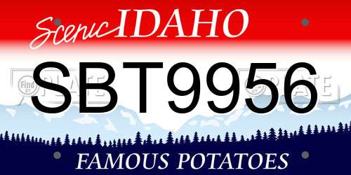 SBT9956 Idaho License Plate