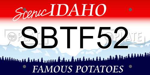 SBTF52 Idaho License Plate