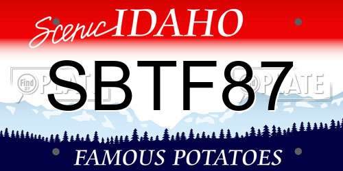 SBTF87 Idaho License Plate