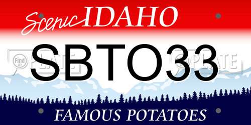 SBTO33 Idaho License Plate