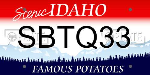 SBTQ33 Idaho License Plate