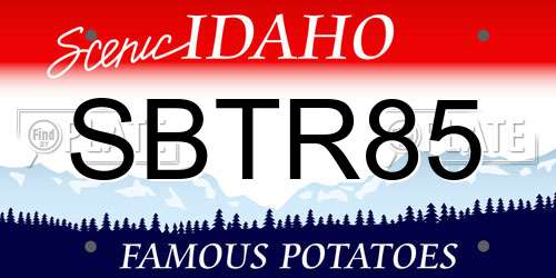 SBTR85 Idaho License Plate